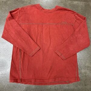 Columbia Embroidered Red Men's Size 2XL Long Sleeve Outdoors Cotton Tee T Shirt